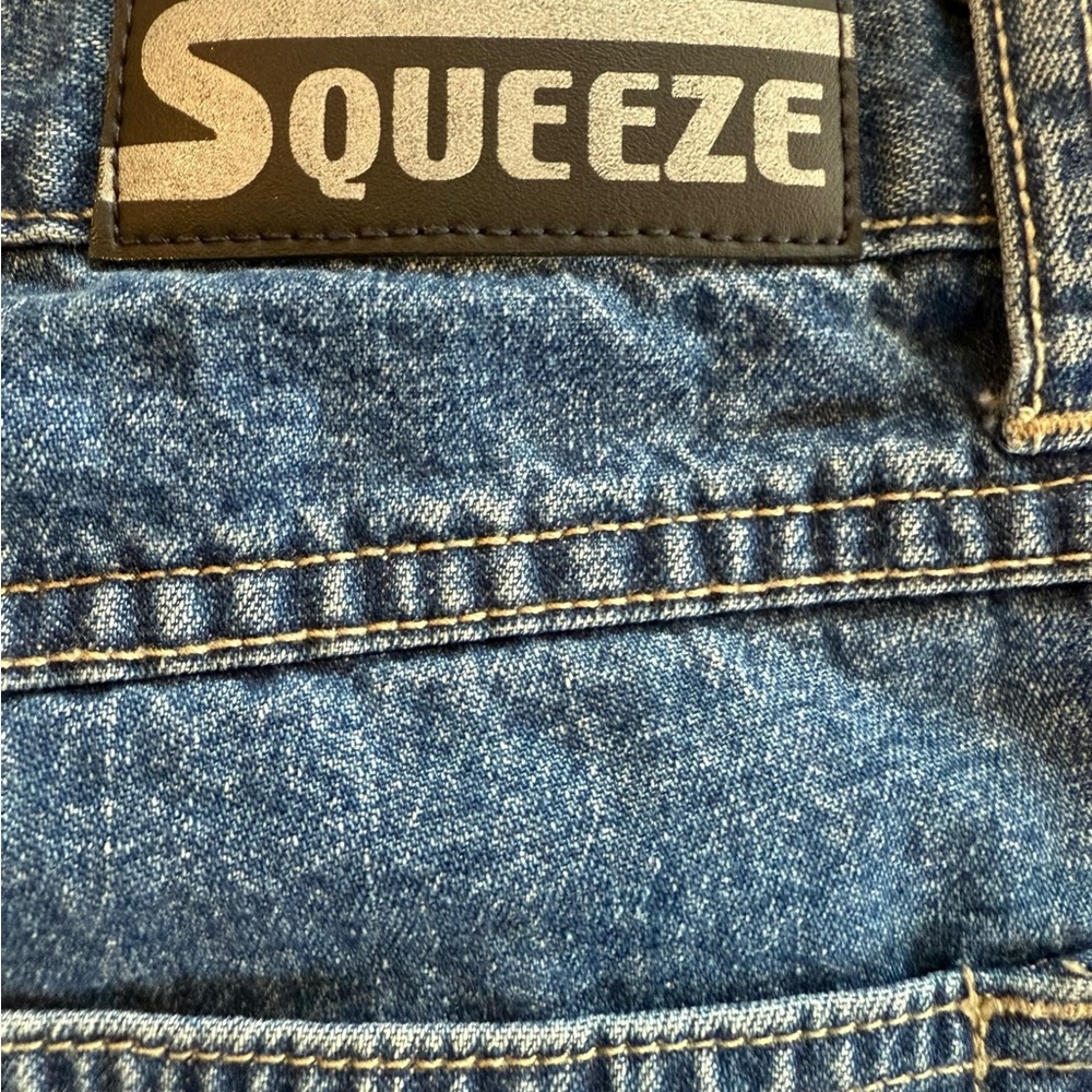 Vintage Button Fly Wide Leg Squeeze Blue Jeans Flare Women's 90's Denim Size 5 6 - Picture 6 of 11